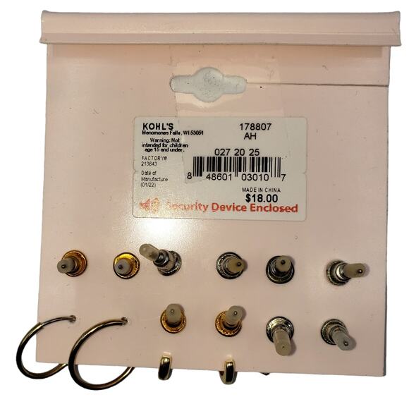 5/15 NWT 6 pairs of SO gold and silver tone earrings - Picture 2 of 2